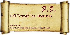 Pórszász Dominik névjegykártya