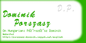 dominik porszasz business card